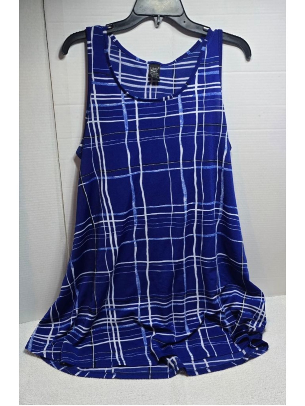 Women's Lildy Blue & White Plaid Sleeveless dress